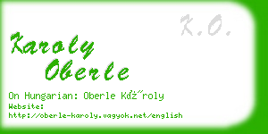 karoly oberle business card